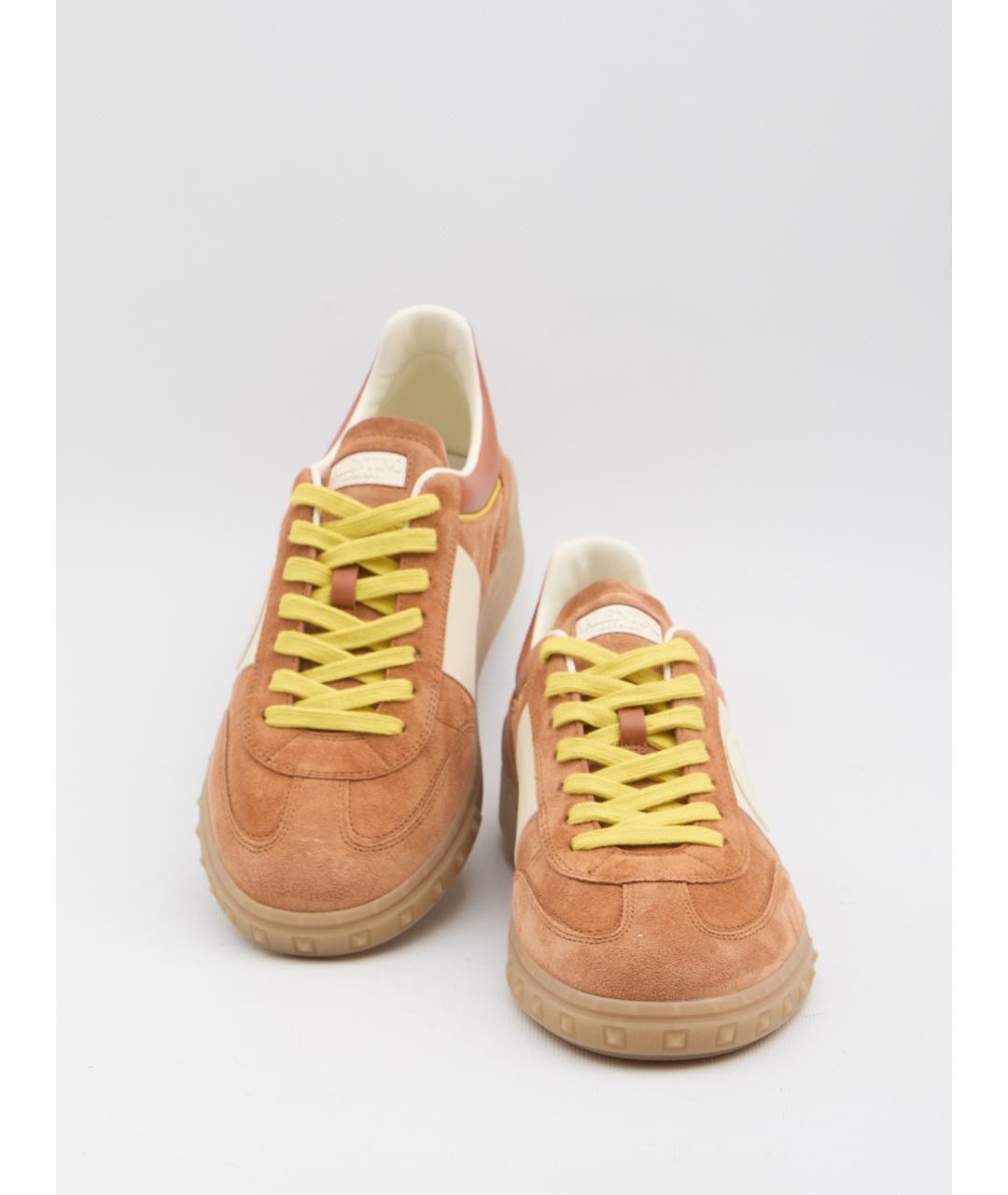 VALENTINO Оранжевое замшевые низкие кроссовки / кеды, фото 5