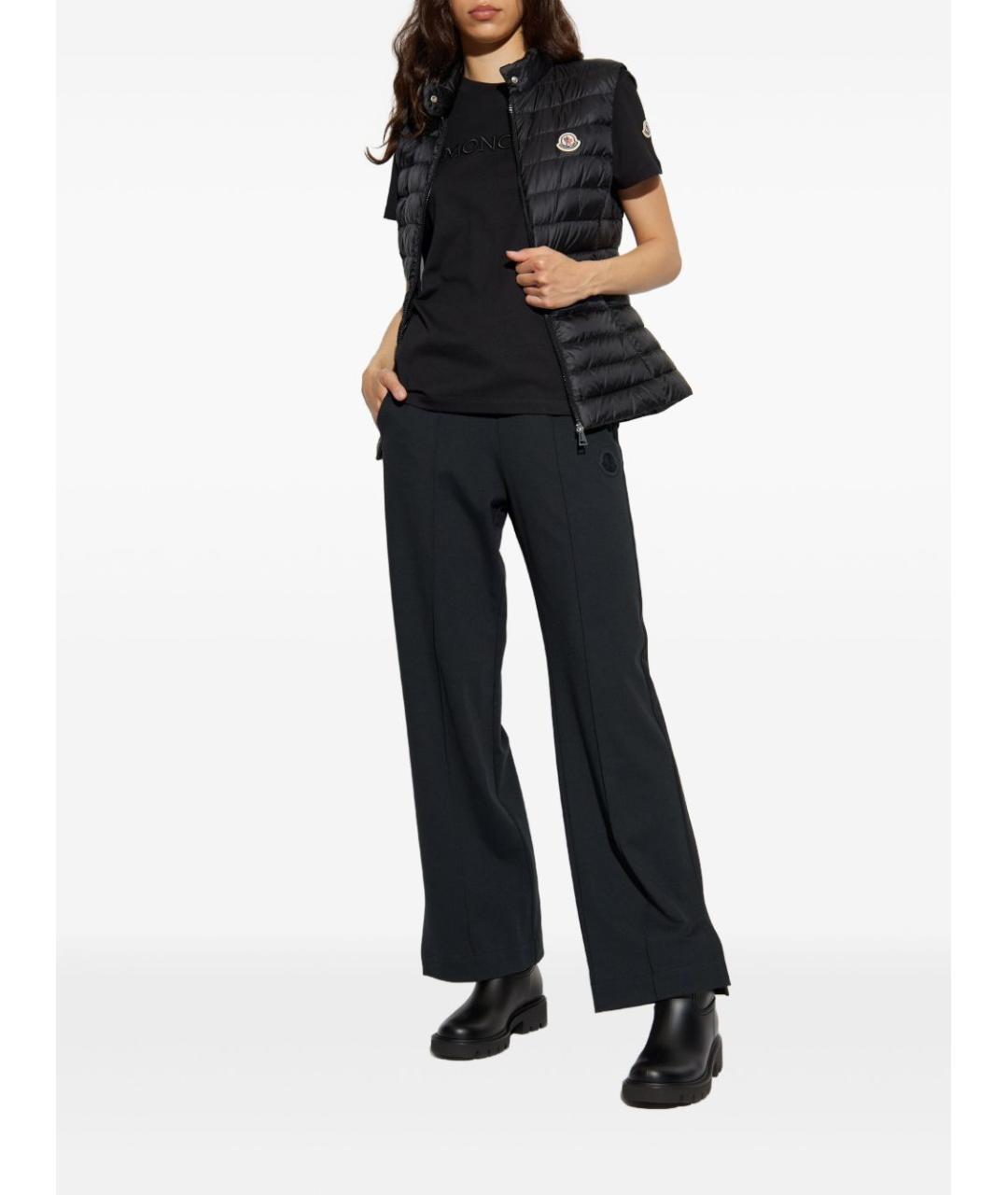 MONCLER Черная хлопковая футболка, фото 2