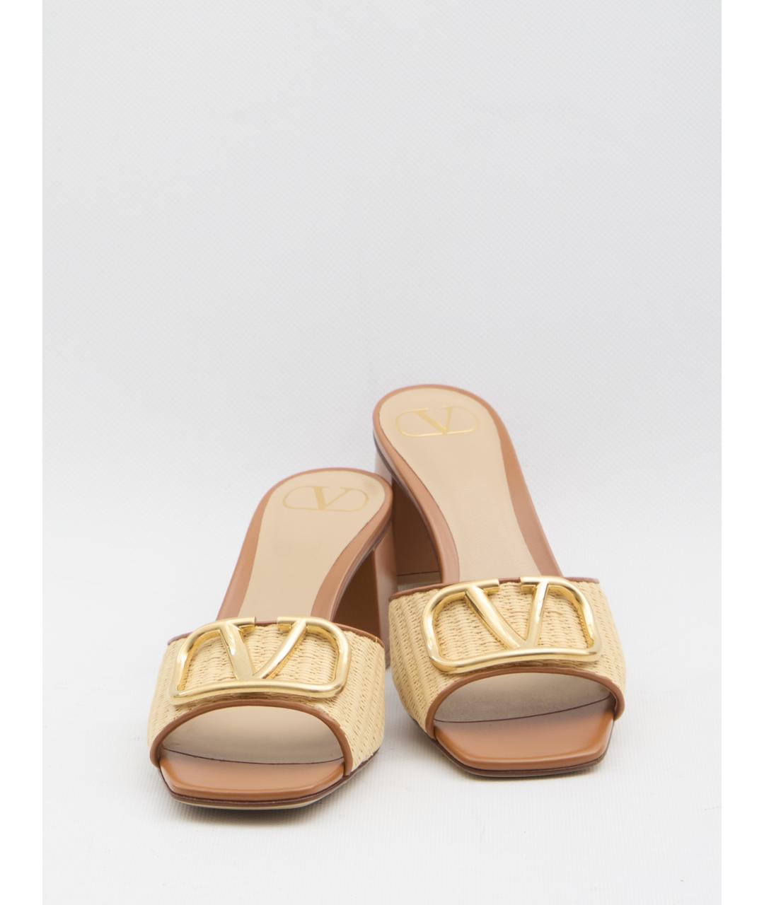 VALENTINO Бежевые кожаные мюли, фото 5