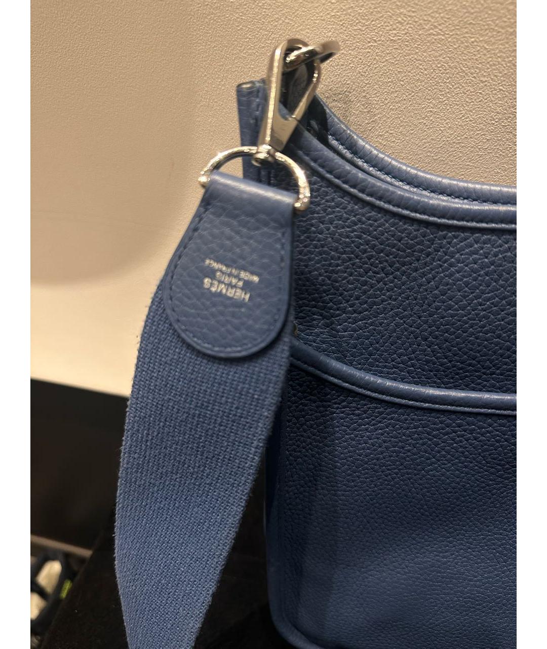 HERMES Синяя кожаная сумка через плечо, фото 6