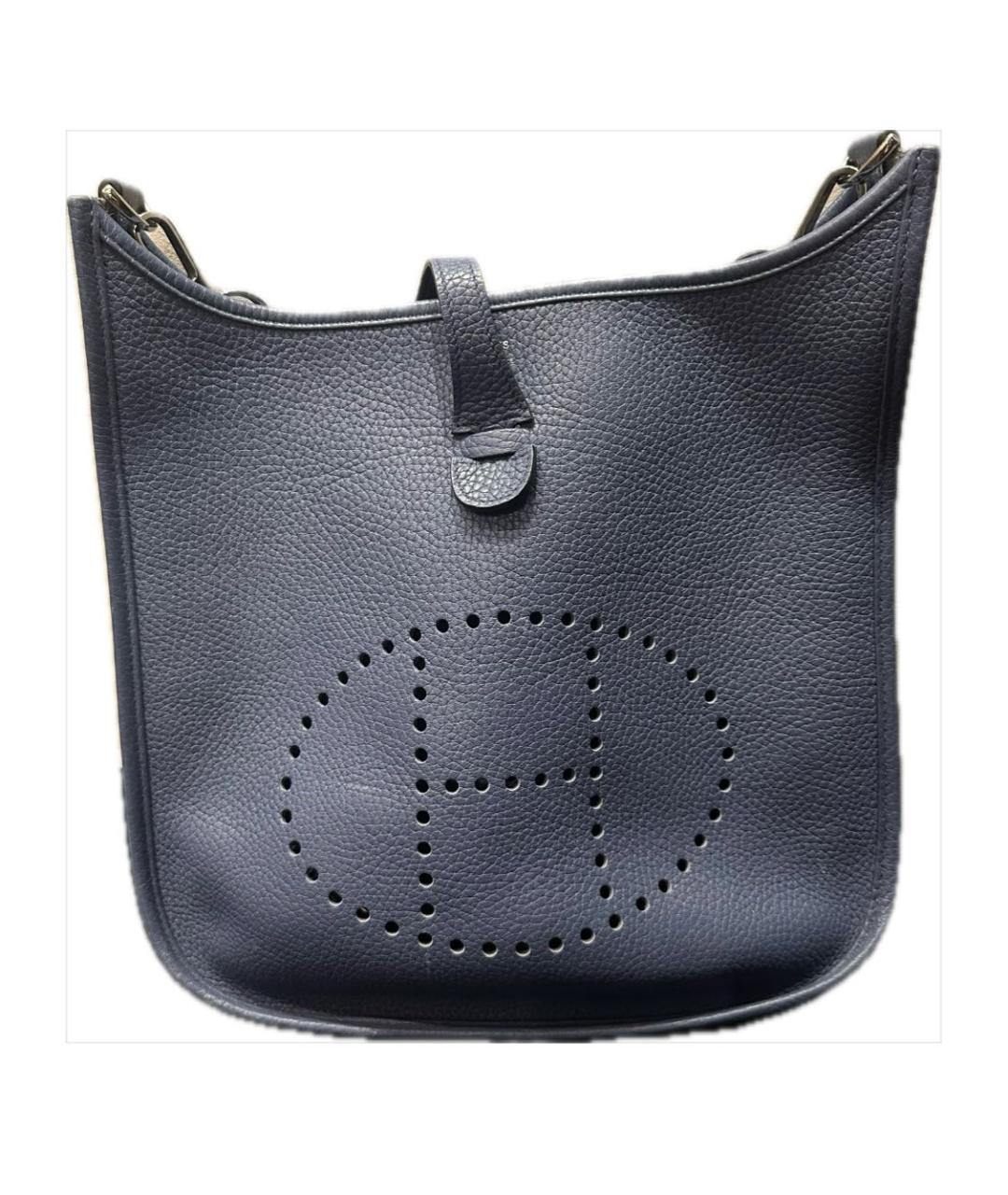 HERMES Синяя кожаная сумка через плечо, фото 9
