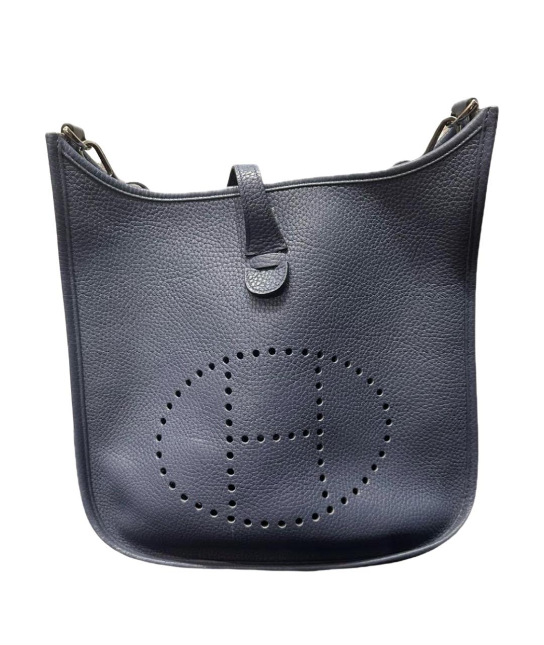 HERMES Синяя кожаная сумка через плечо, фото 1