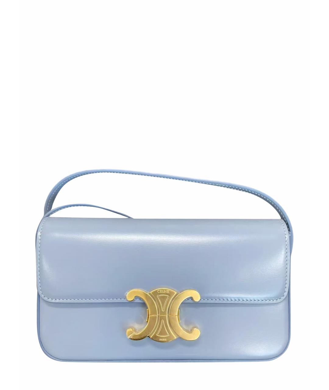 CELINE Голубая кожаная сумка через плечо, фото 1