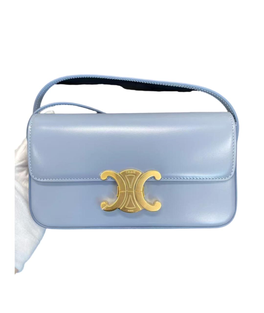 CELINE Голубая кожаная сумка через плечо, фото 8