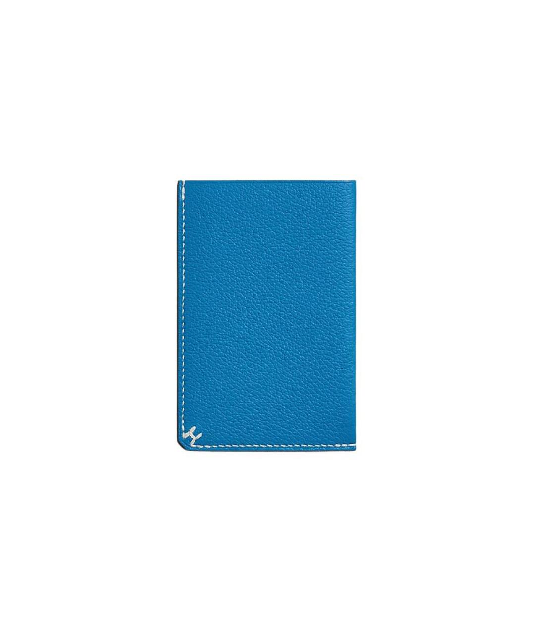 HERMES Синий кожаный кардхолдер, фото 1