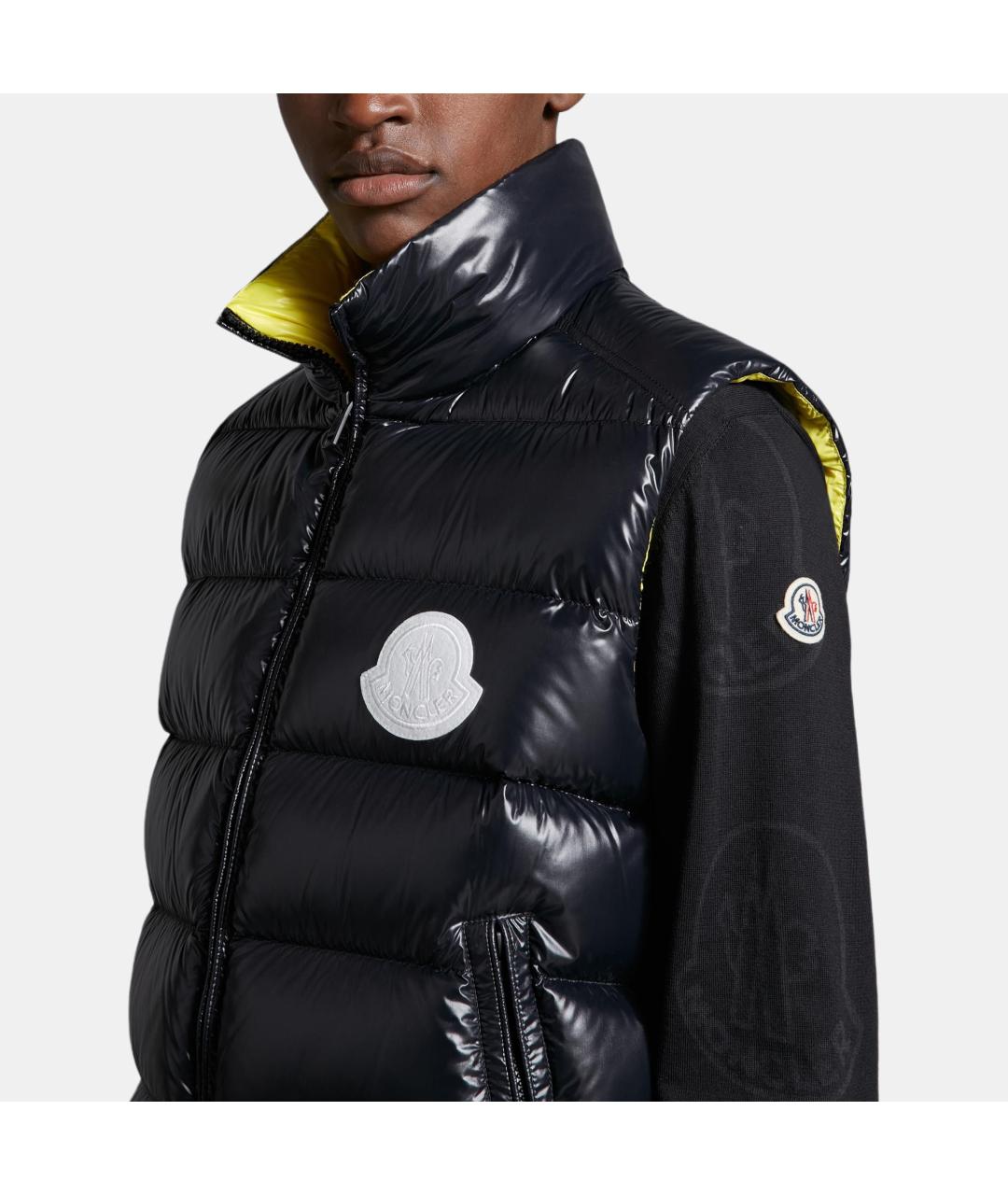 MONCLER Черный полиамидовый жилет, фото 7