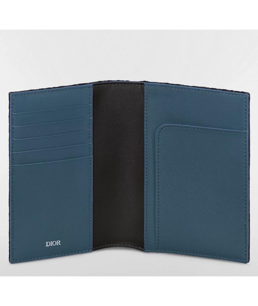 CHRISTIAN DIOR Серый кожаный кардхолдер, фото 4