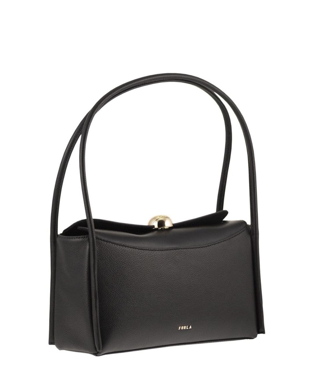 FURLA Черная кожаная сумка через плечо, фото 4