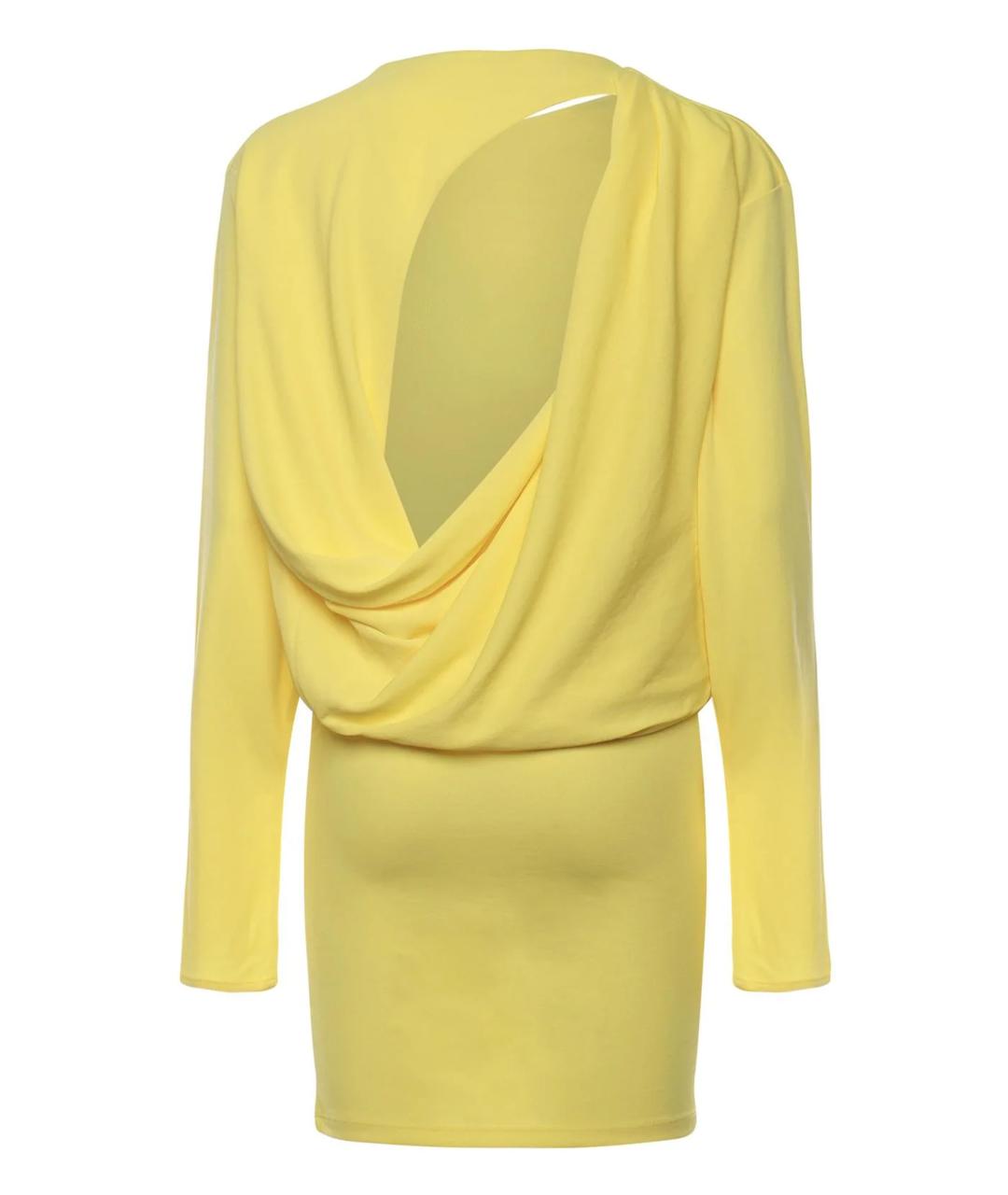 JACQUEMUS Желтое вискозное коктейльное платье, фото 2