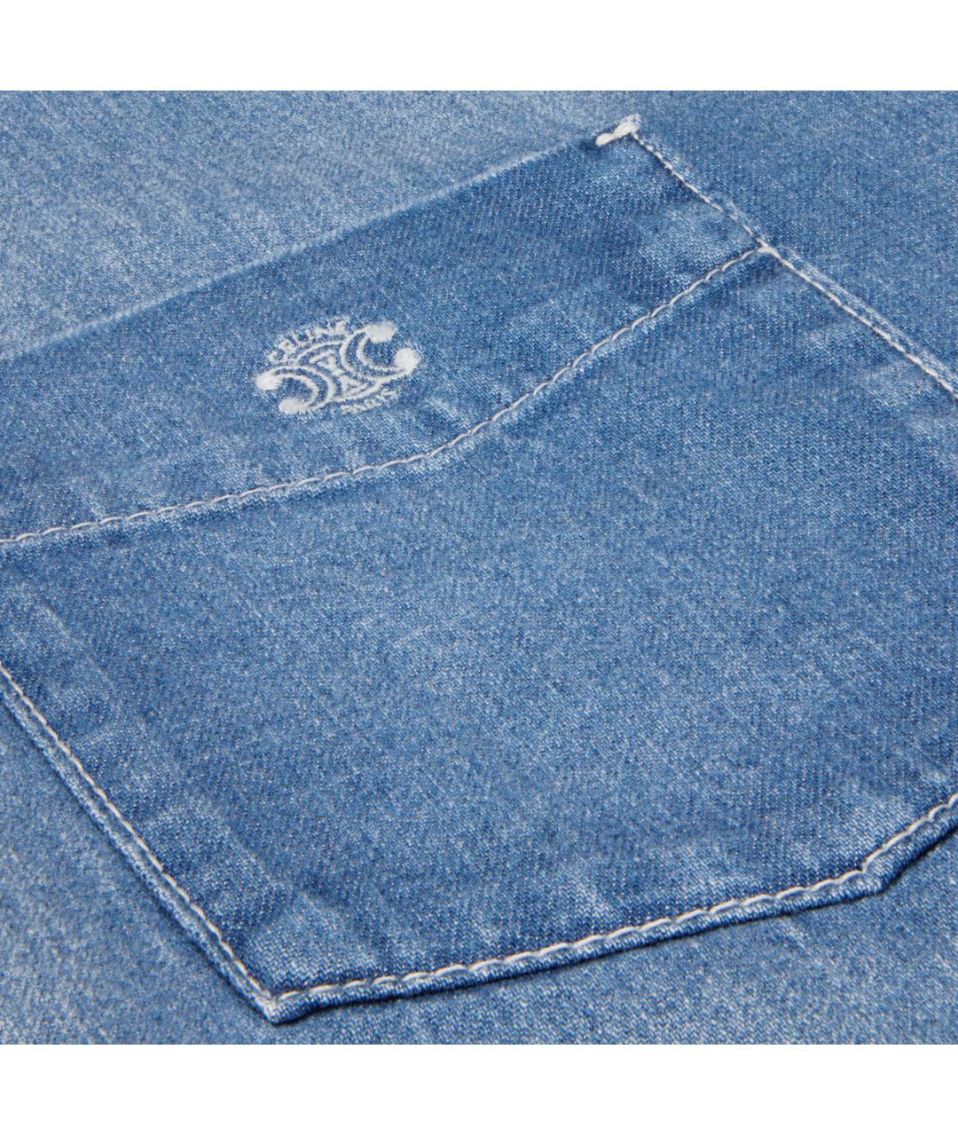 CELINE Голубая хлопковая рубашка, фото 5