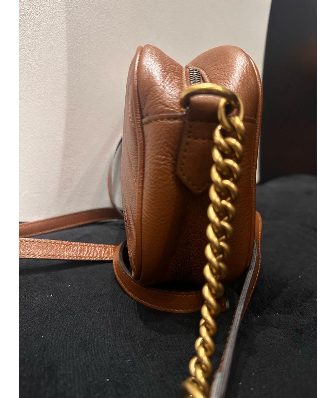 GUCCI Коричневая кожаная сумка через плечо, фото 7