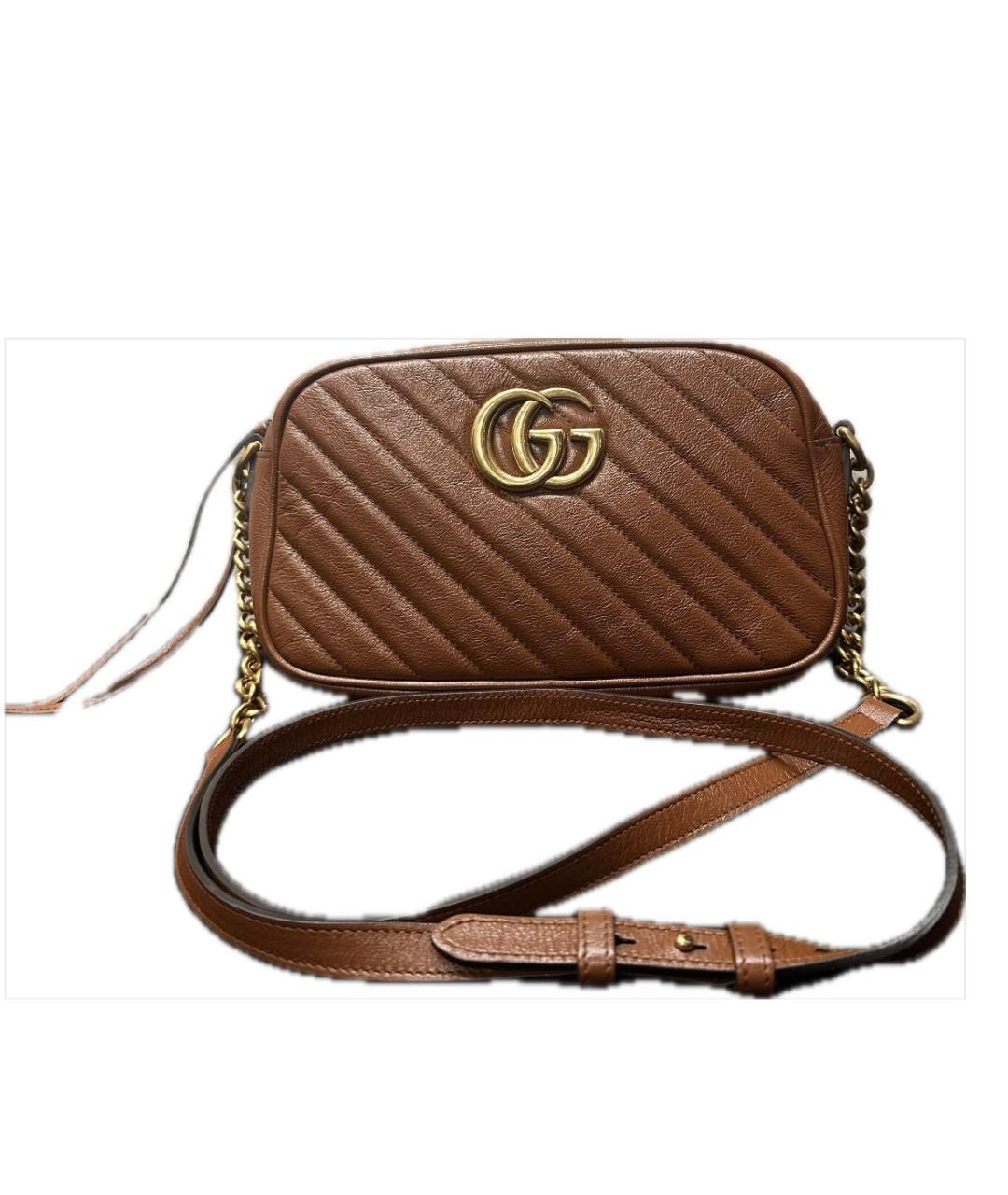 GUCCI Коричневая кожаная сумка через плечо, фото 9