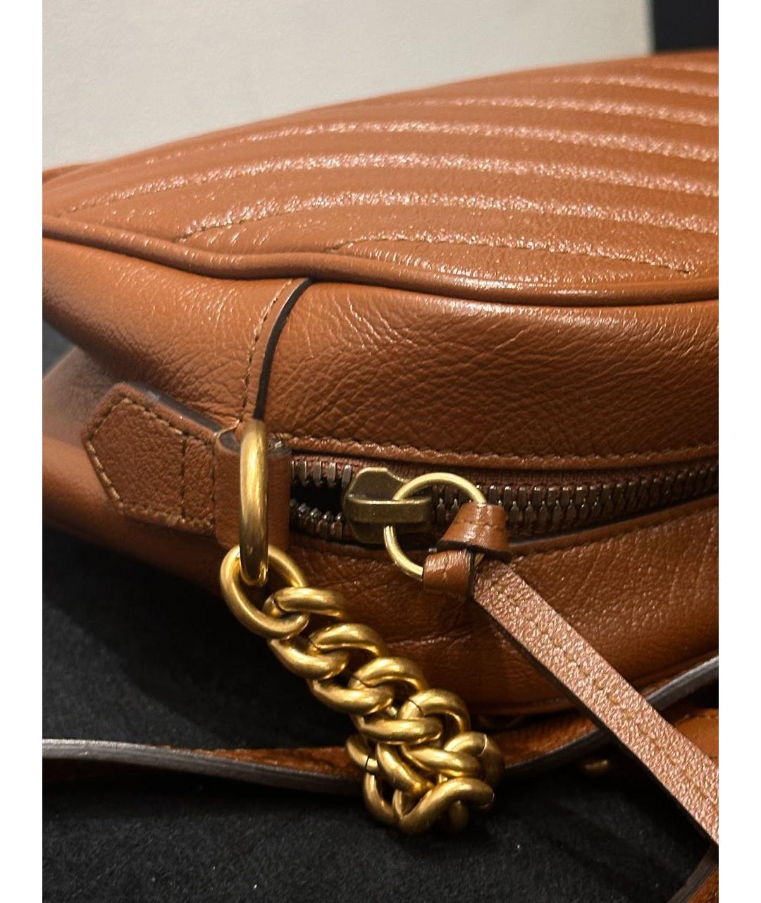 GUCCI Коричневая кожаная сумка через плечо, фото 8