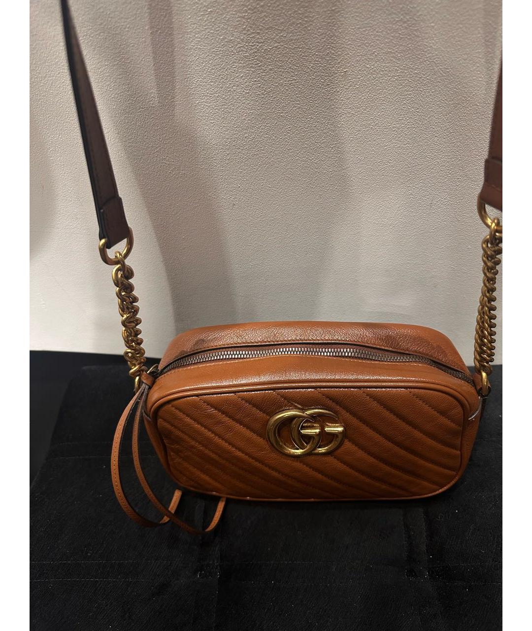 GUCCI Коричневая кожаная сумка через плечо, фото 2