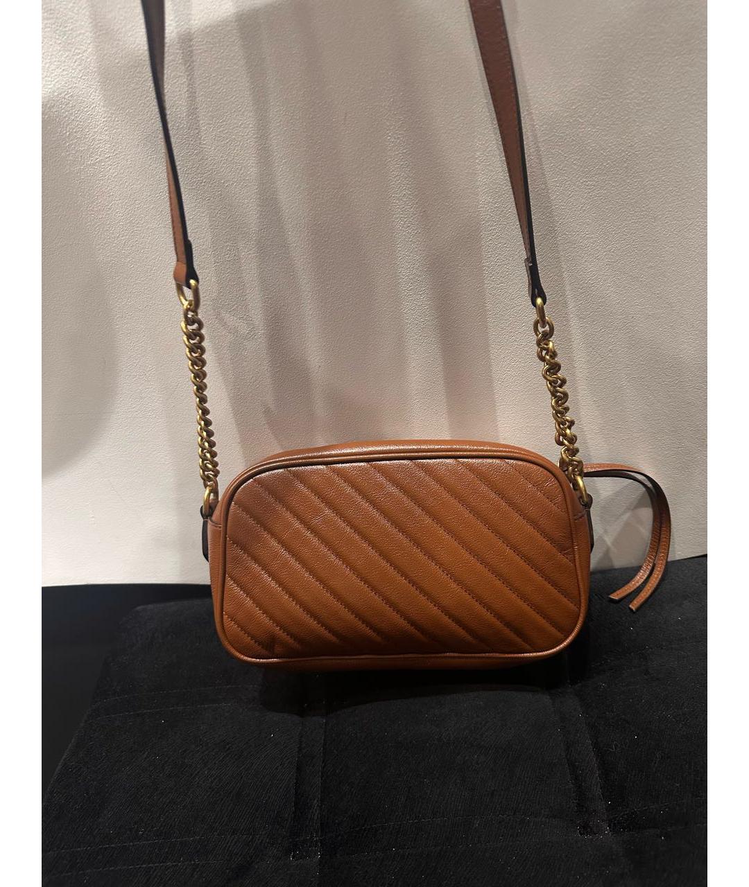 GUCCI Коричневая кожаная сумка через плечо, фото 3