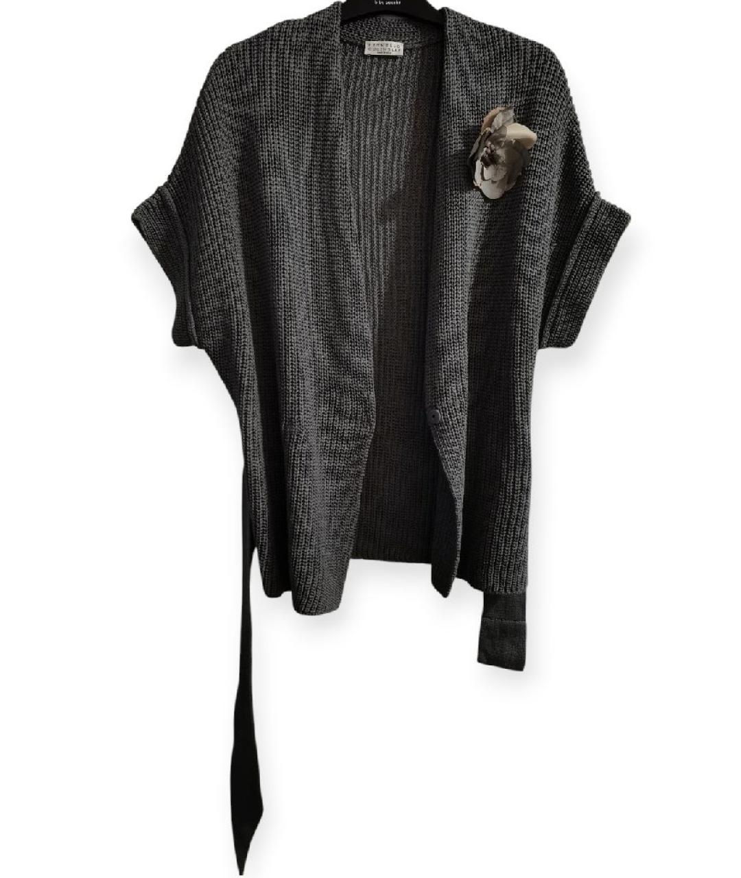 BRUNELLO CUCINELLI Серый хлопковый кардиган, фото 5