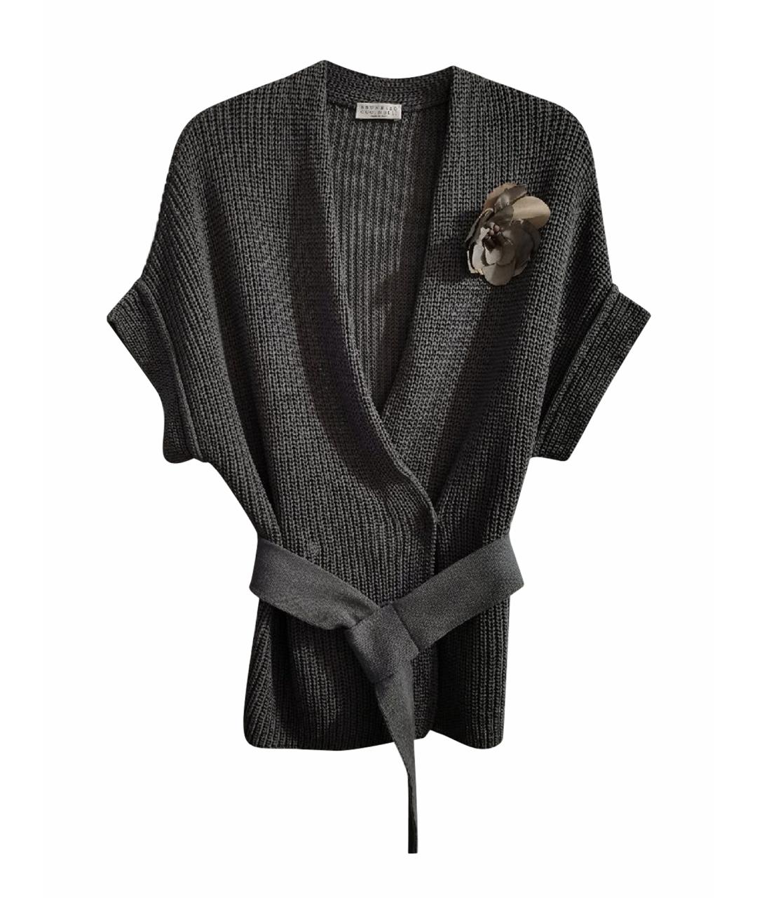 BRUNELLO CUCINELLI Серый хлопковый кардиган, фото 1