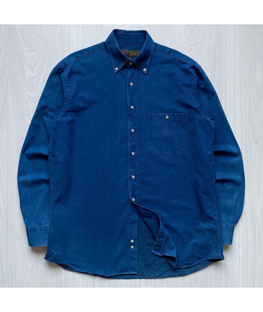 PAUL & SHARK Синяя хлопковая кэжуал рубашка, фото 9
