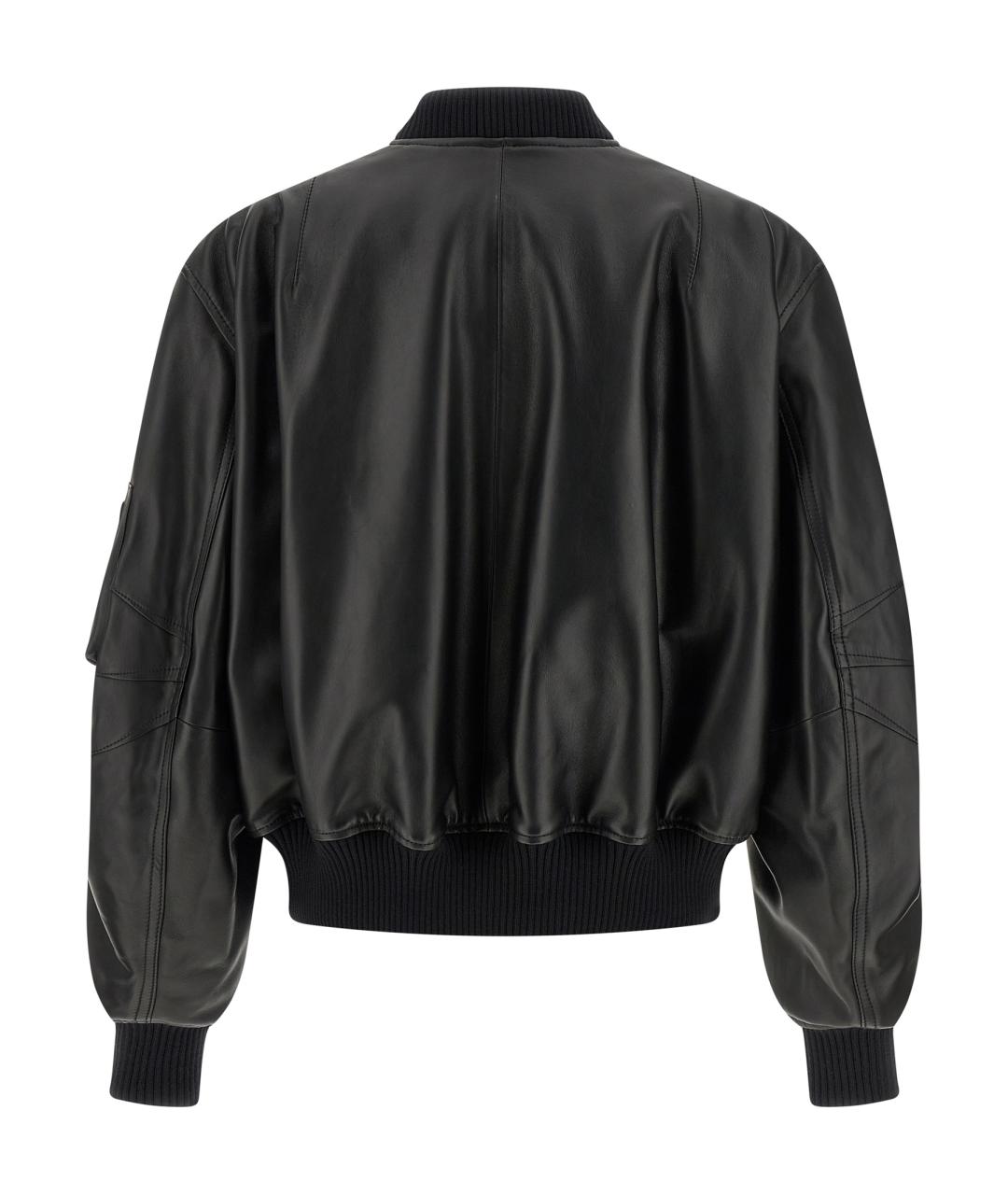 THE ATTICO Черная кожаная куртка, фото 2