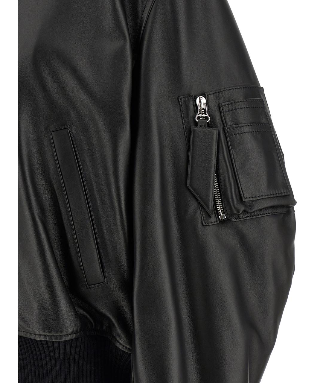 THE ATTICO Черная кожаная куртка, фото 4