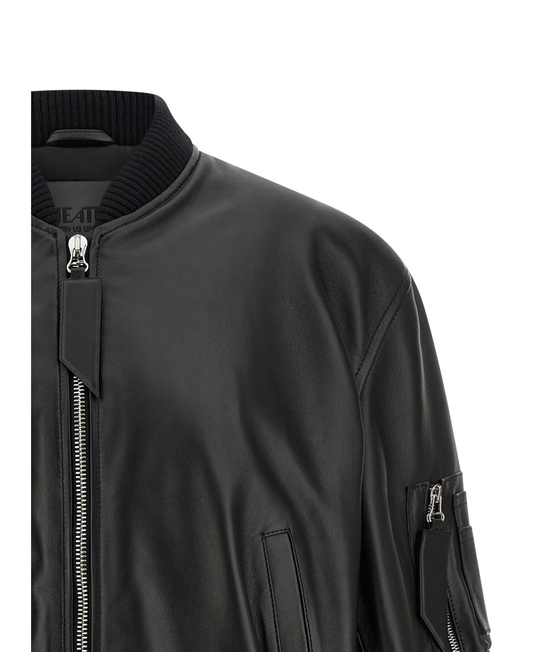 THE ATTICO Черная кожаная куртка, фото 3