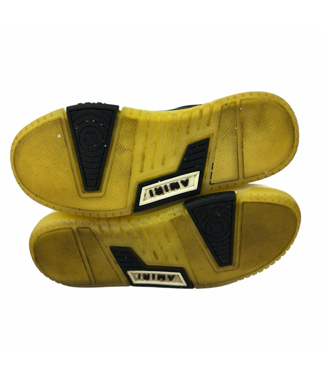 AMIRI Черные кожаные низкие кроссовки / кеды, фото 6