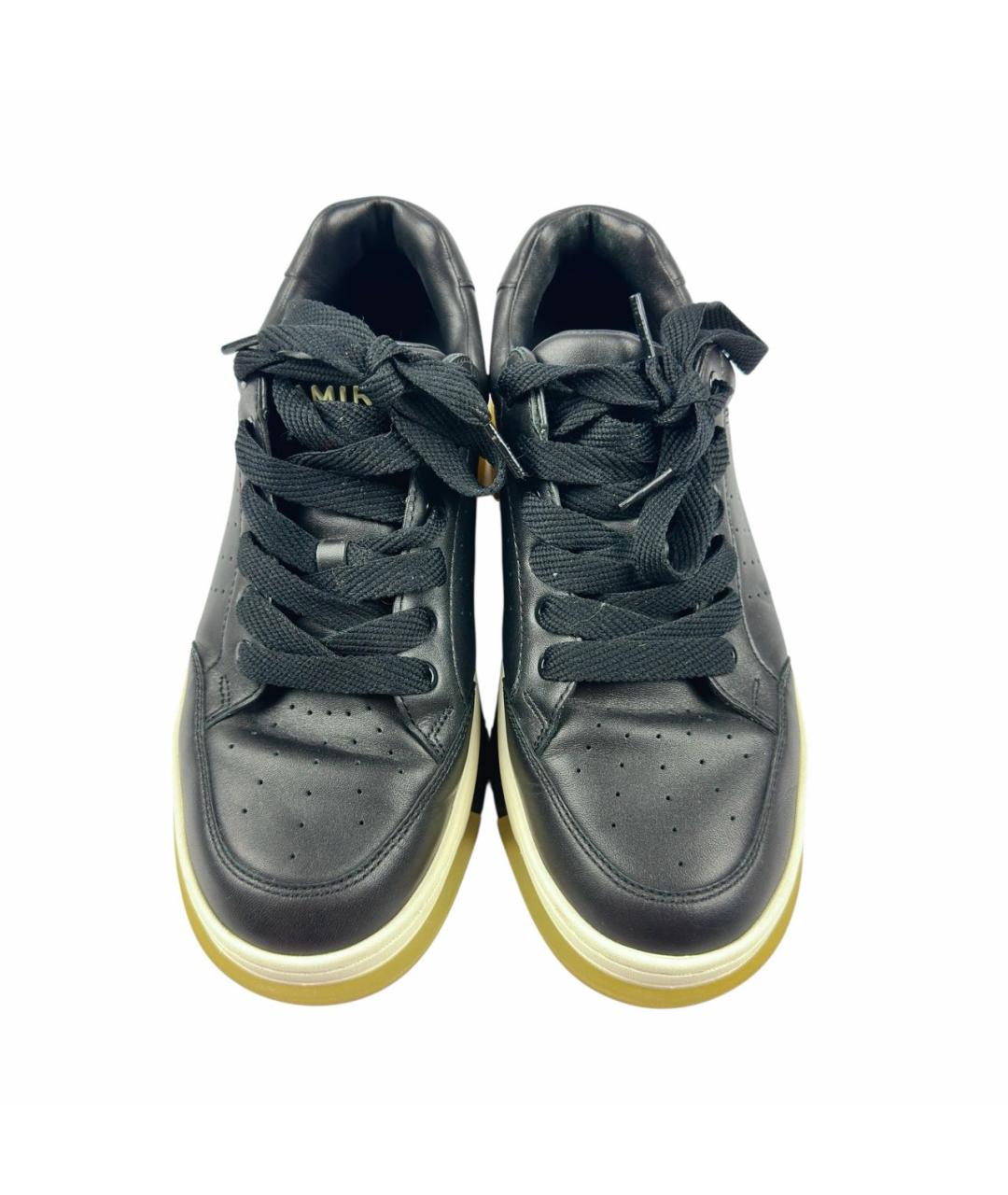 AMIRI Черные кожаные низкие кроссовки / кеды, фото 2