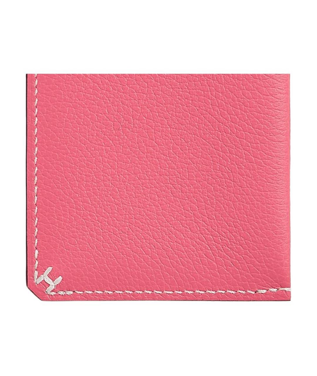 HERMES Розовый кожаный кардхолдер, фото 4