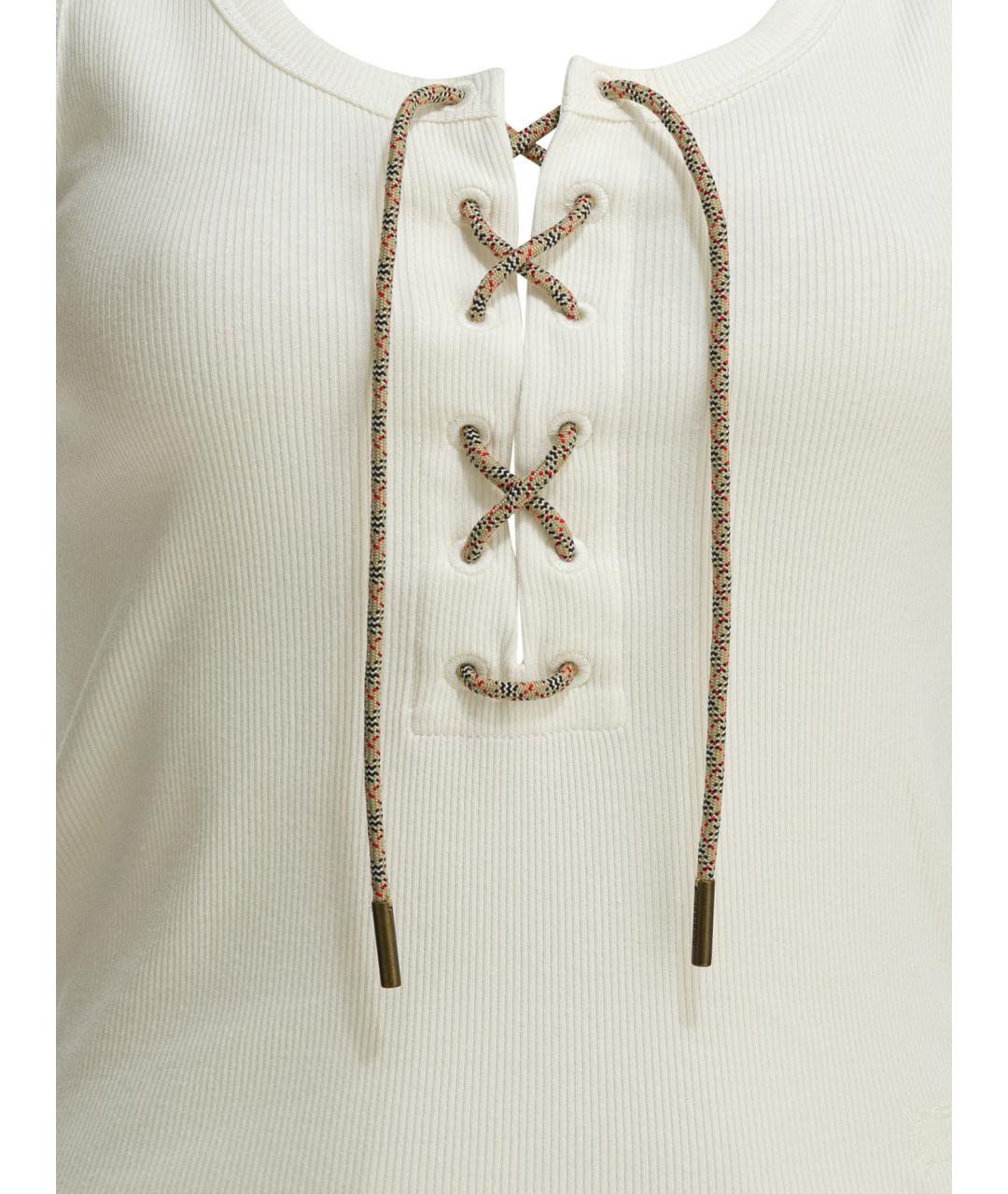 BURBERRY Белая хлопковая майка, фото 3