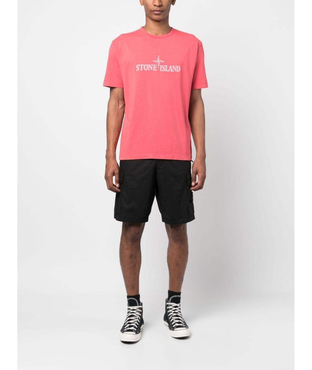 STONE ISLAND Черные хлопковые шорты, фото 4