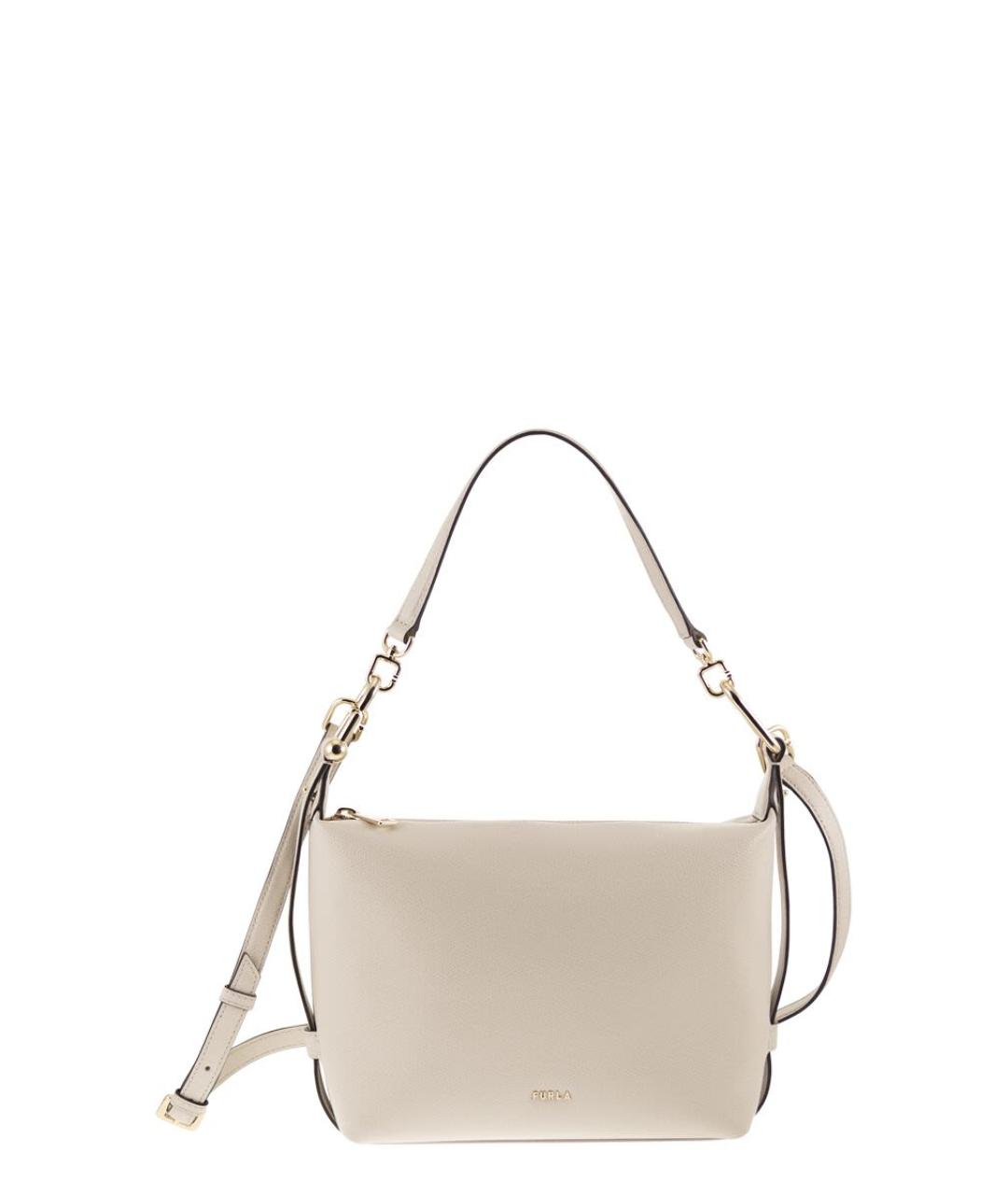 FURLA Бежевая кожаная сумка через плечо, фото 1