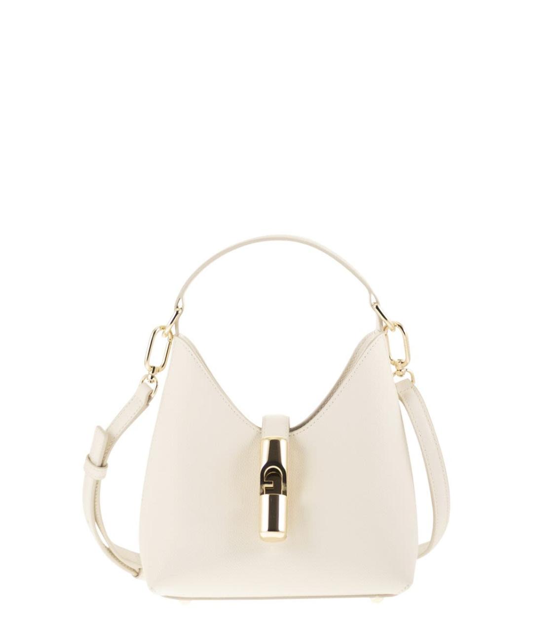 FURLA Бежевая кожаная сумка с короткими ручками, фото 1