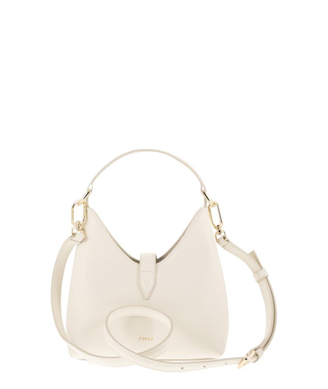 FURLA Бежевая кожаная сумка с короткими ручками, фото 2