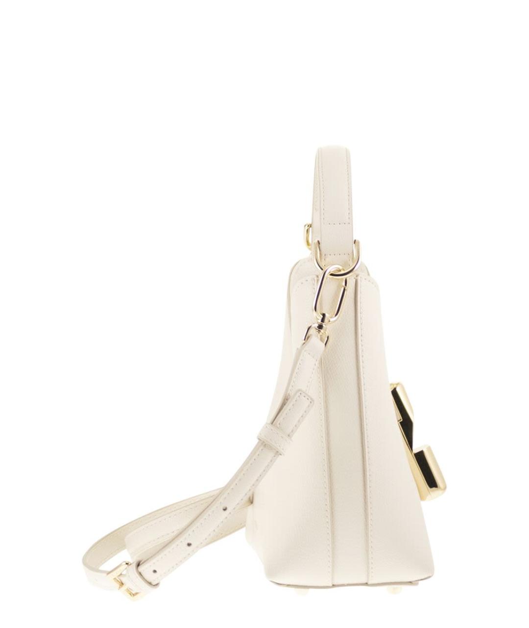 FURLA Бежевая кожаная сумка с короткими ручками, фото 3