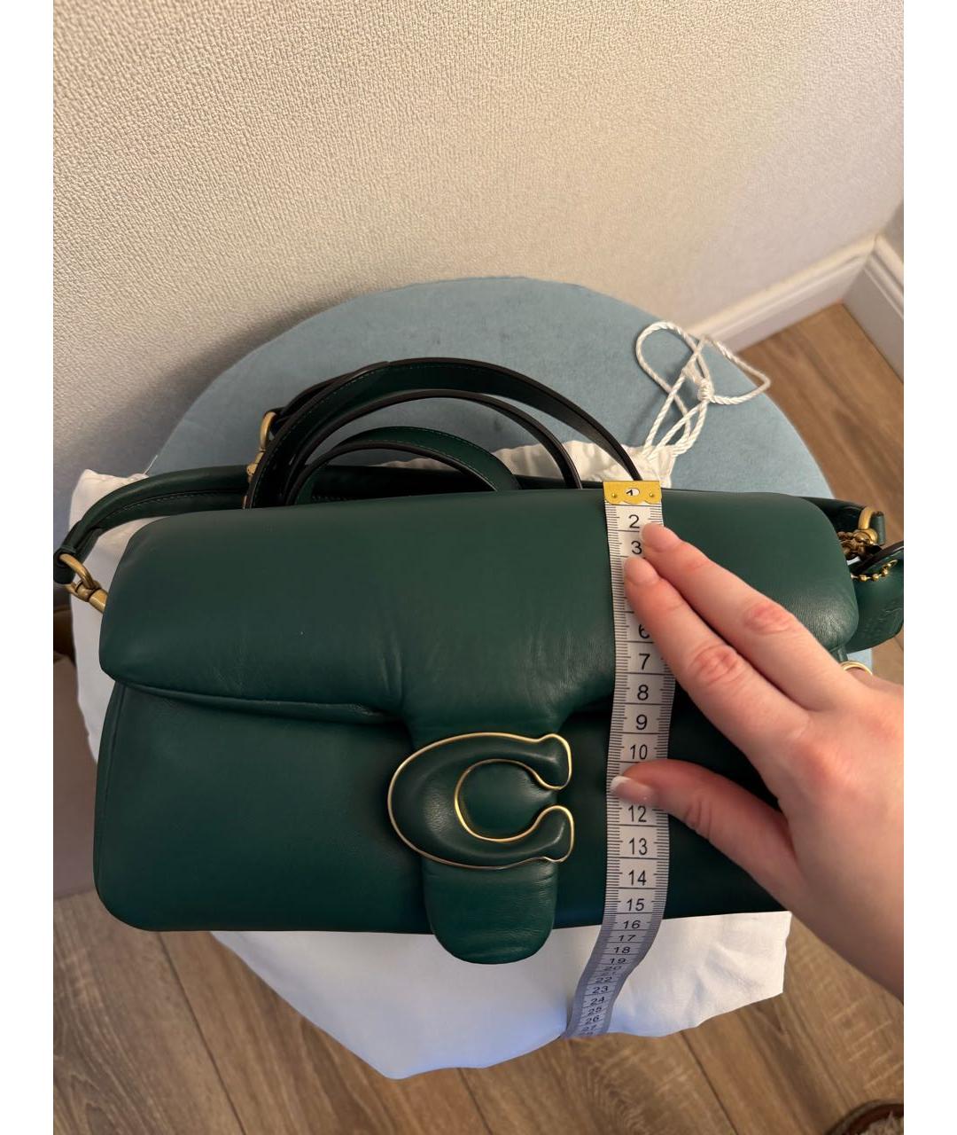 COACH Зеленая кожаная сумка через плечо, фото 8