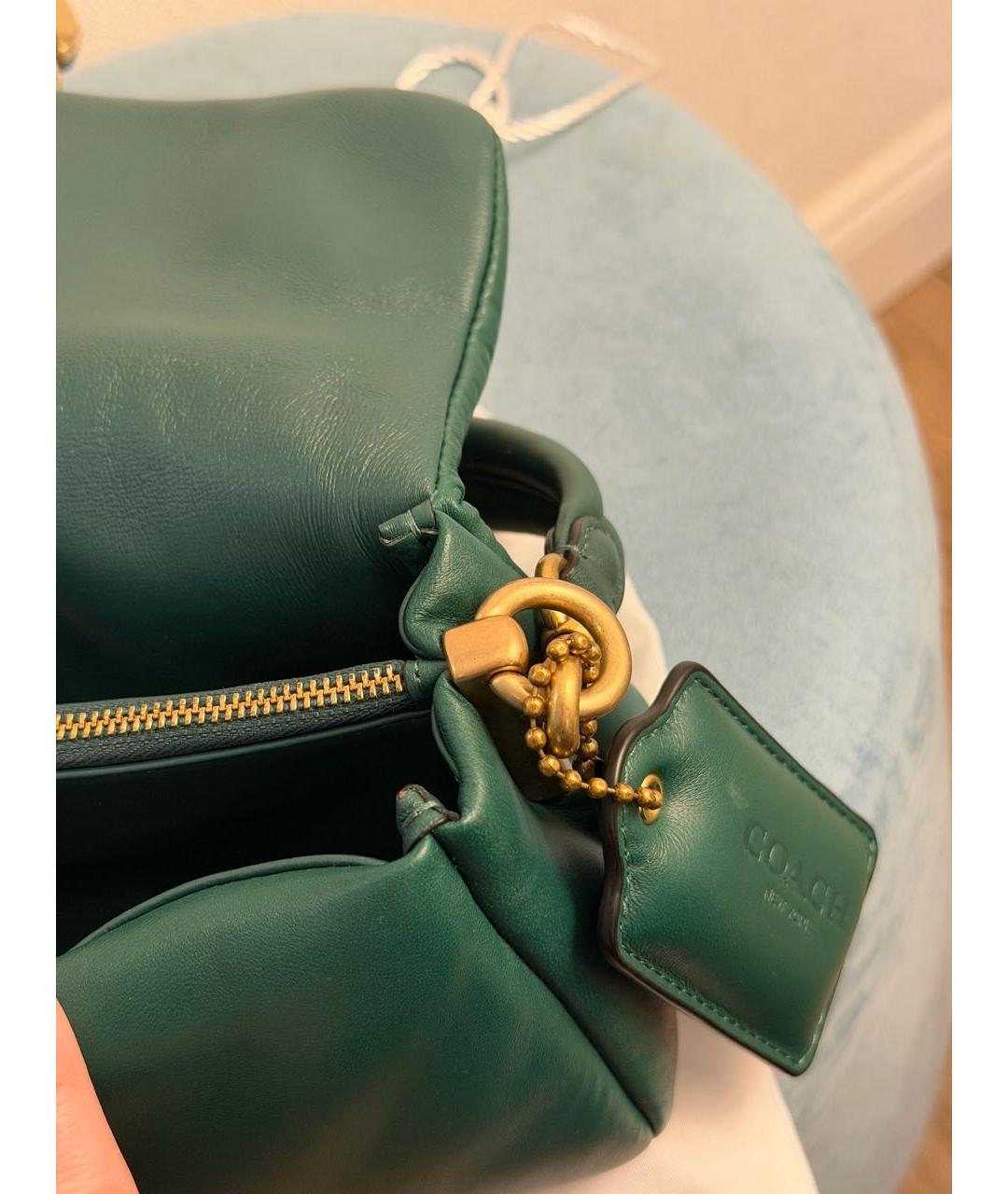 COACH Зеленая кожаная сумка через плечо, фото 6