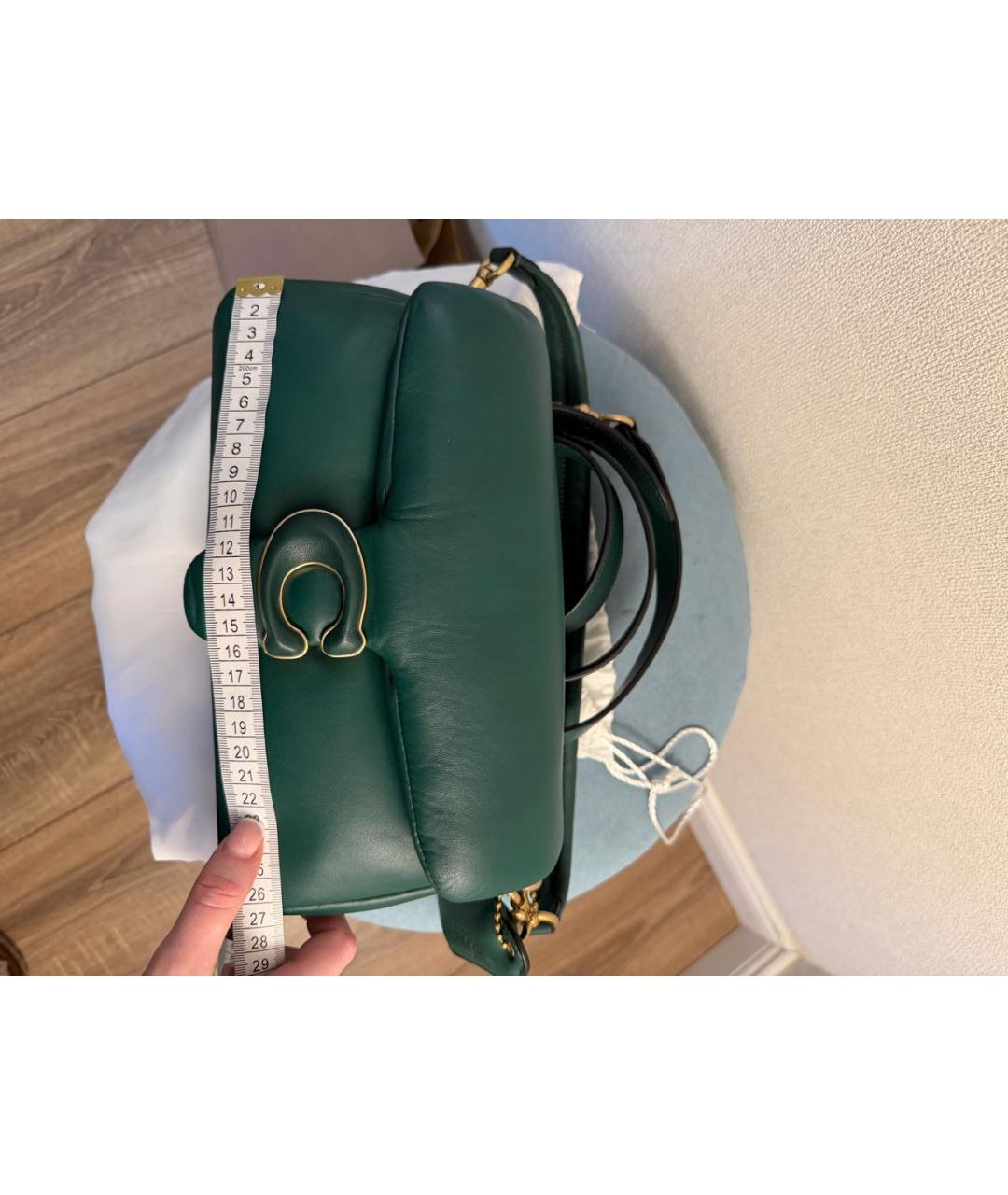 COACH Зеленая кожаная сумка через плечо, фото 7