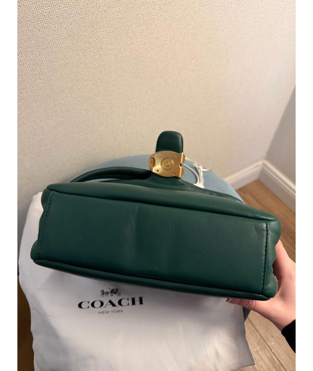 COACH Зеленая кожаная сумка через плечо, фото 4