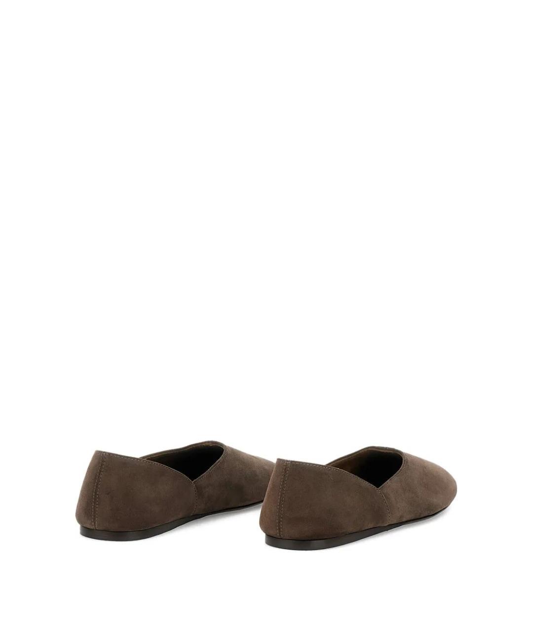 KHAITE Коричневые замшевые балетки, фото 3