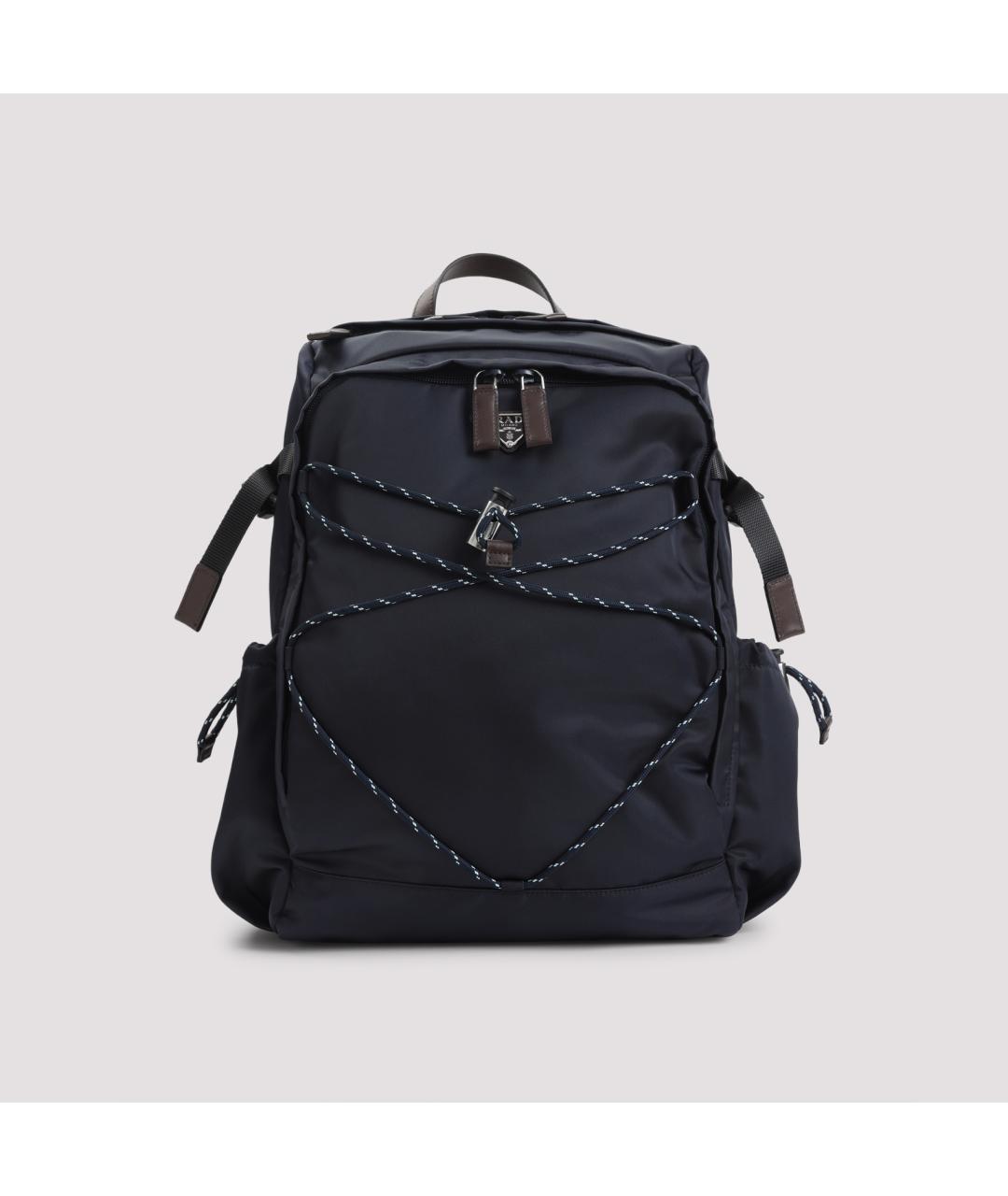 PRADA Темно-синий синтетический рюкзак, фото 3