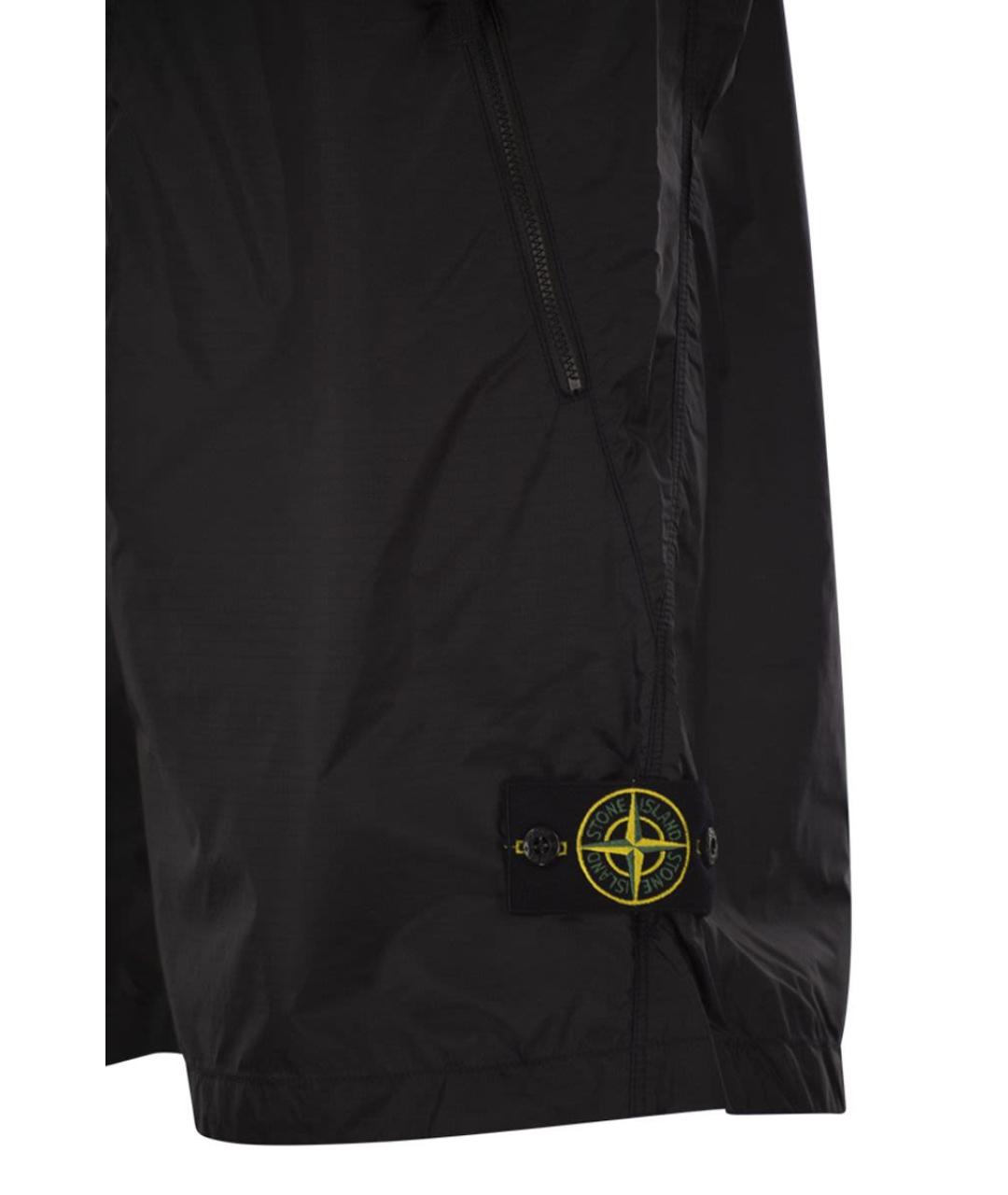 STONE ISLAND Темно-синие полиамидовые шорты, фото 4