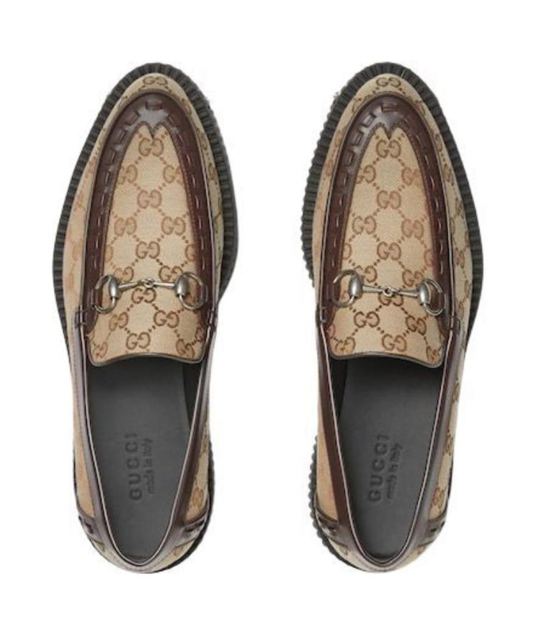 GUCCI Бежевые лоферы, фото 4