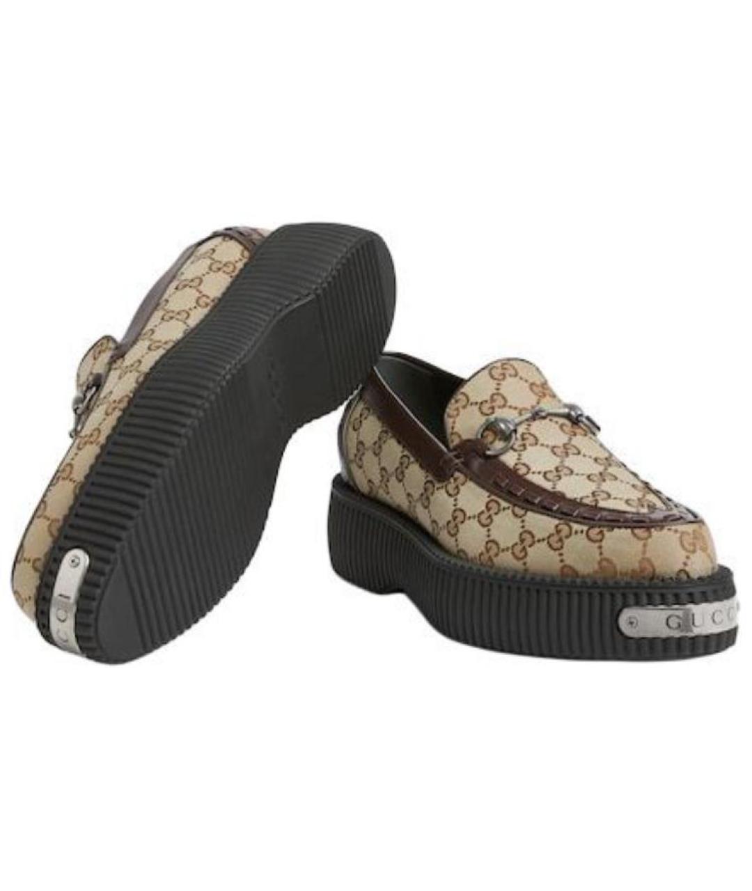 GUCCI Бежевые лоферы, фото 6