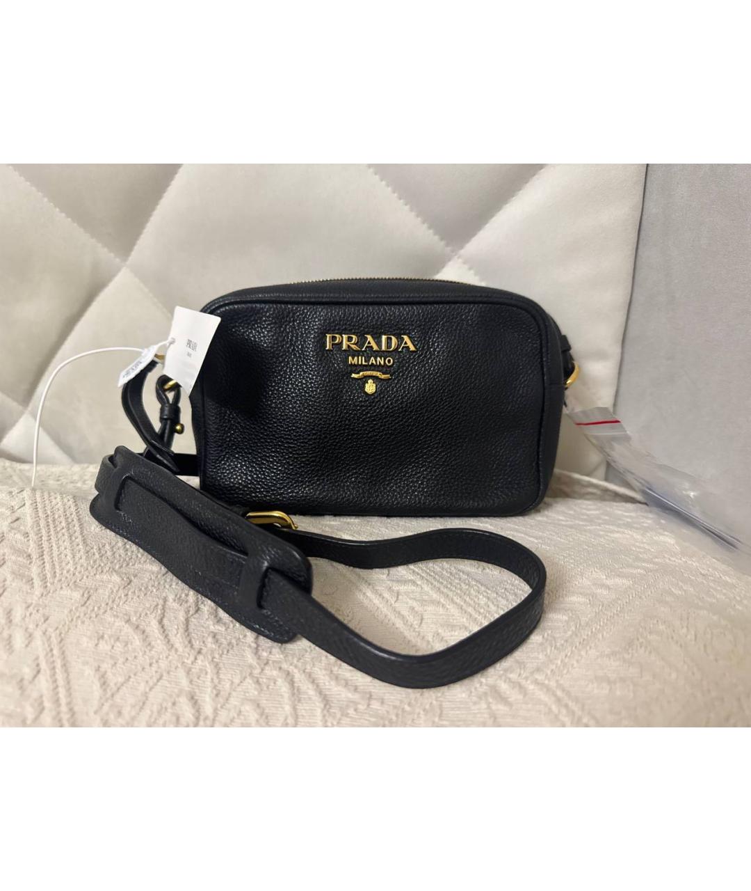 PRADA Черная кожаная сумка через плечо, фото 3