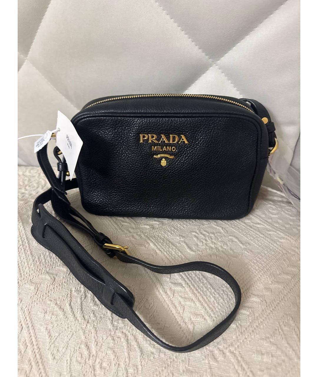 PRADA Черная кожаная сумка через плечо, фото 4