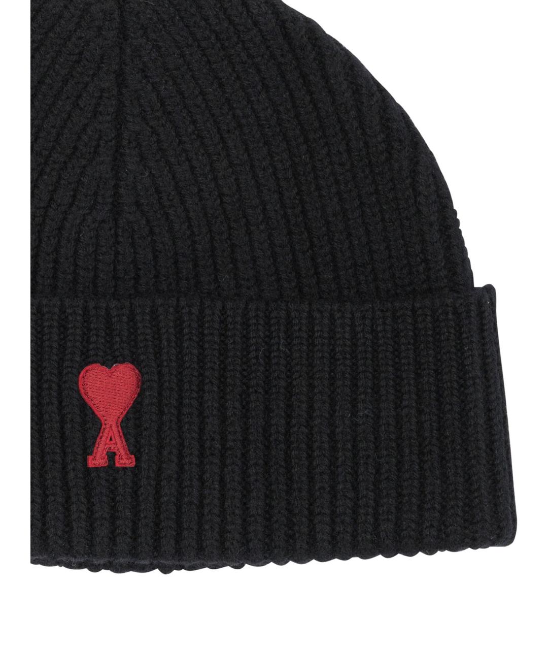 Ami Paris Черная шерстяная шапка, фото 3