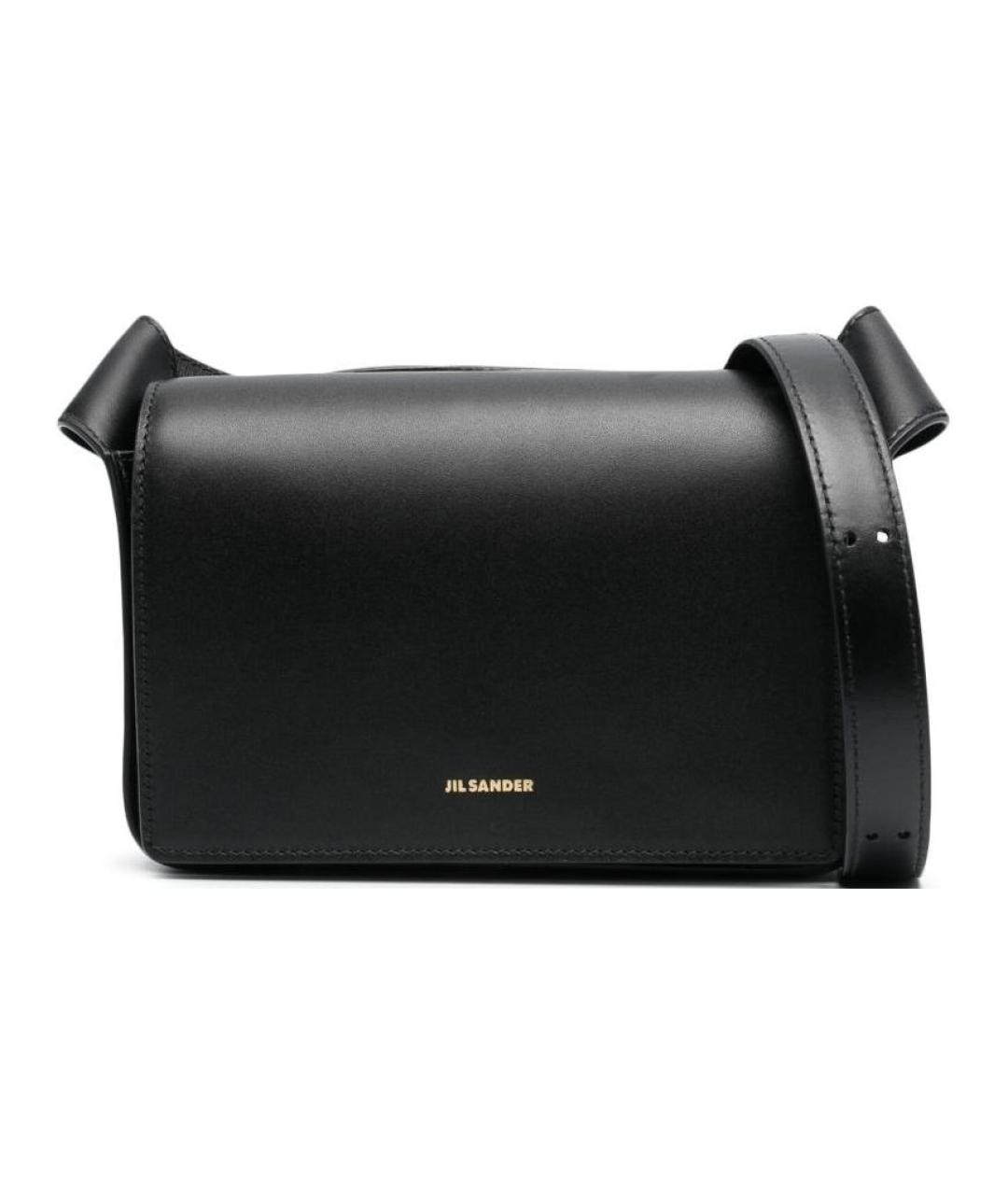 JIL SANDER Черная кожаная сумка через плечо, фото 3