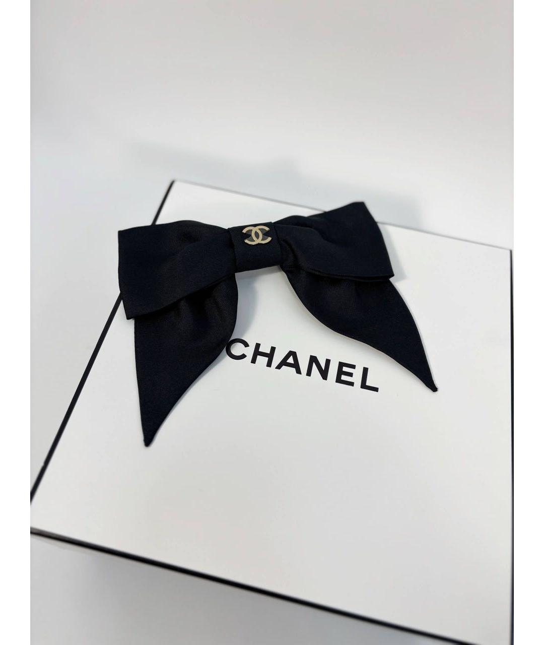 CHANEL Черная заколка, фото 6