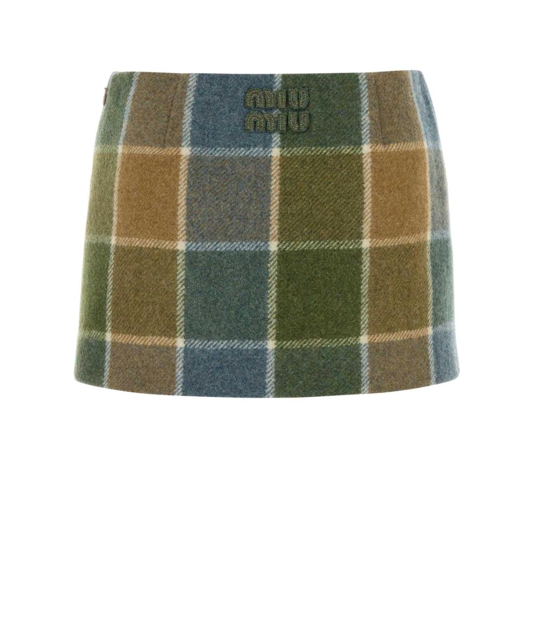 MIU MIU Мульти шерстяная юбка мини, фото 2