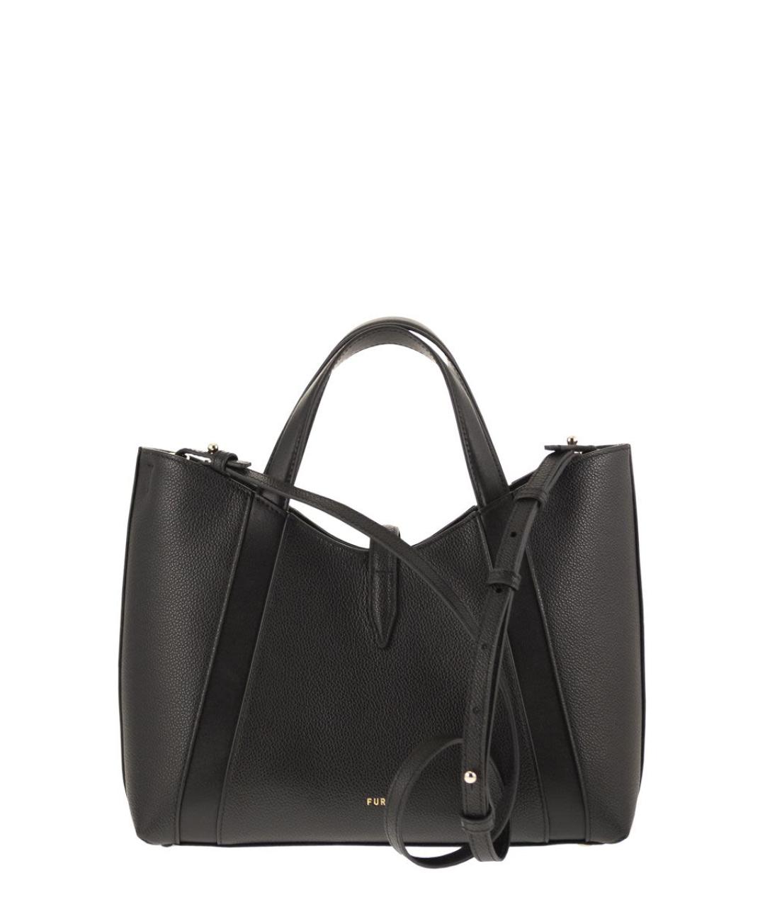 FURLA Черная кожаная сумка тоут, фото 2